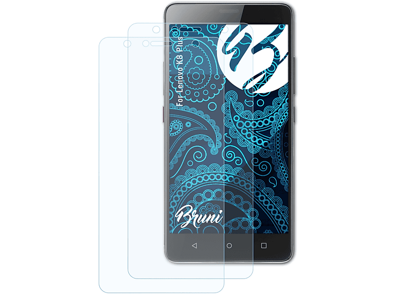 BRUNI 2x Basics-Clear Schutzfolie(für Lenovo K8 Plus)