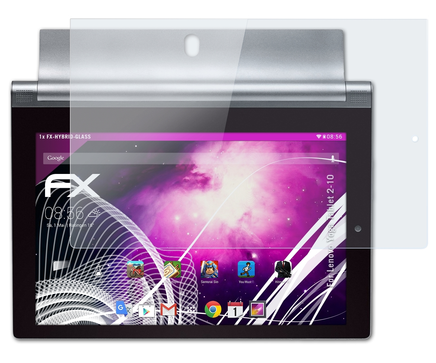 ATFOLIX FX-Hybrid-Glass Schutzglas(für Lenovo Yoga Tablet 2-10)