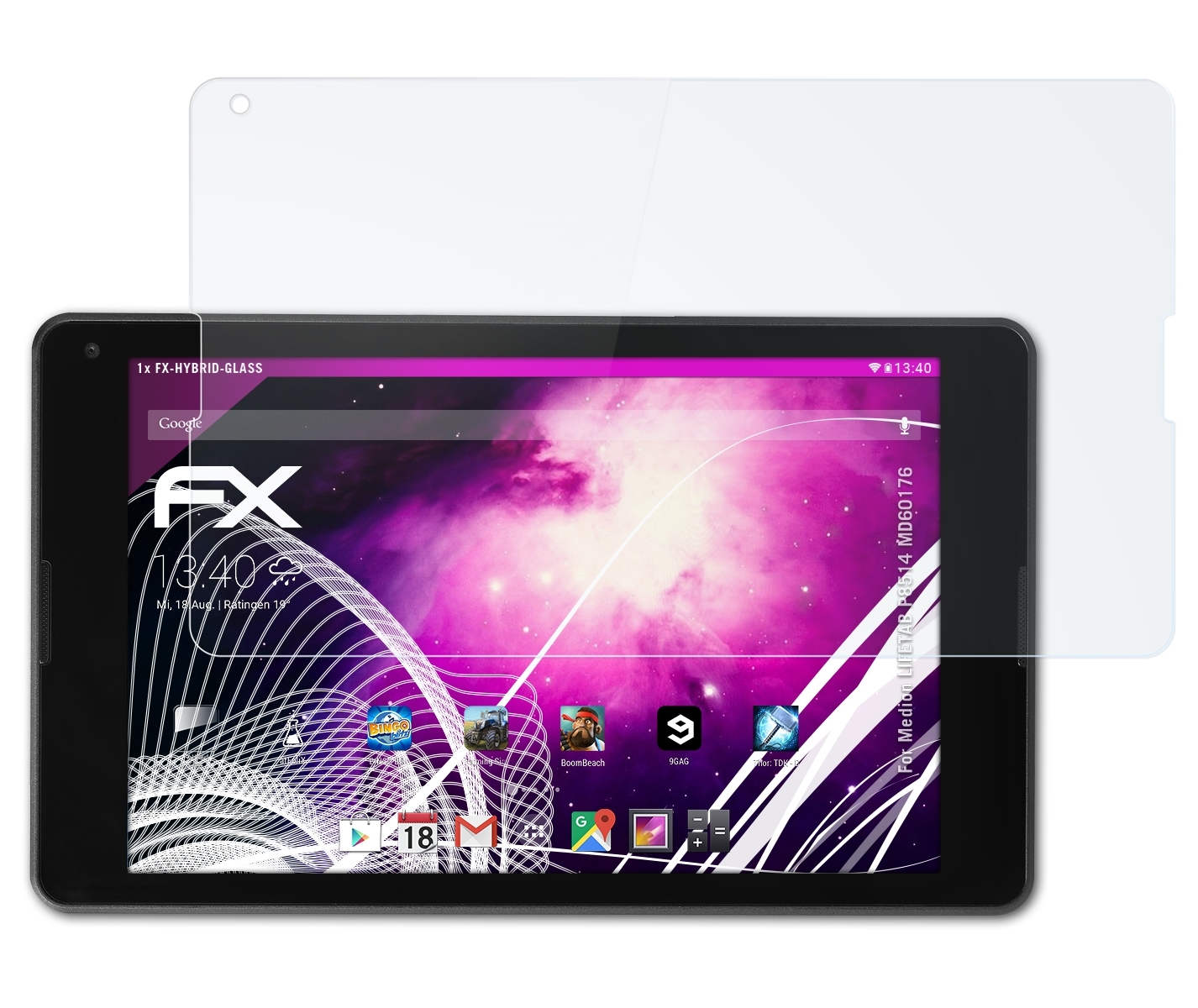 ATFOLIX FX-Hybrid-Glass Schutzglas(für Medion LIFETAB (MD60176)) P8514