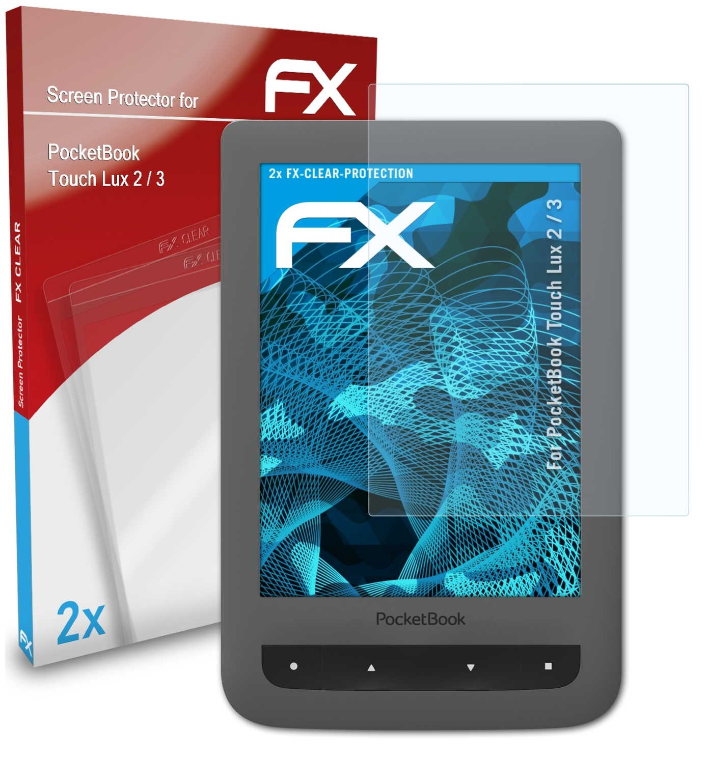 3) / FX-Clear Displayschutz(für Lux Touch ATFOLIX 2 2x PocketBook