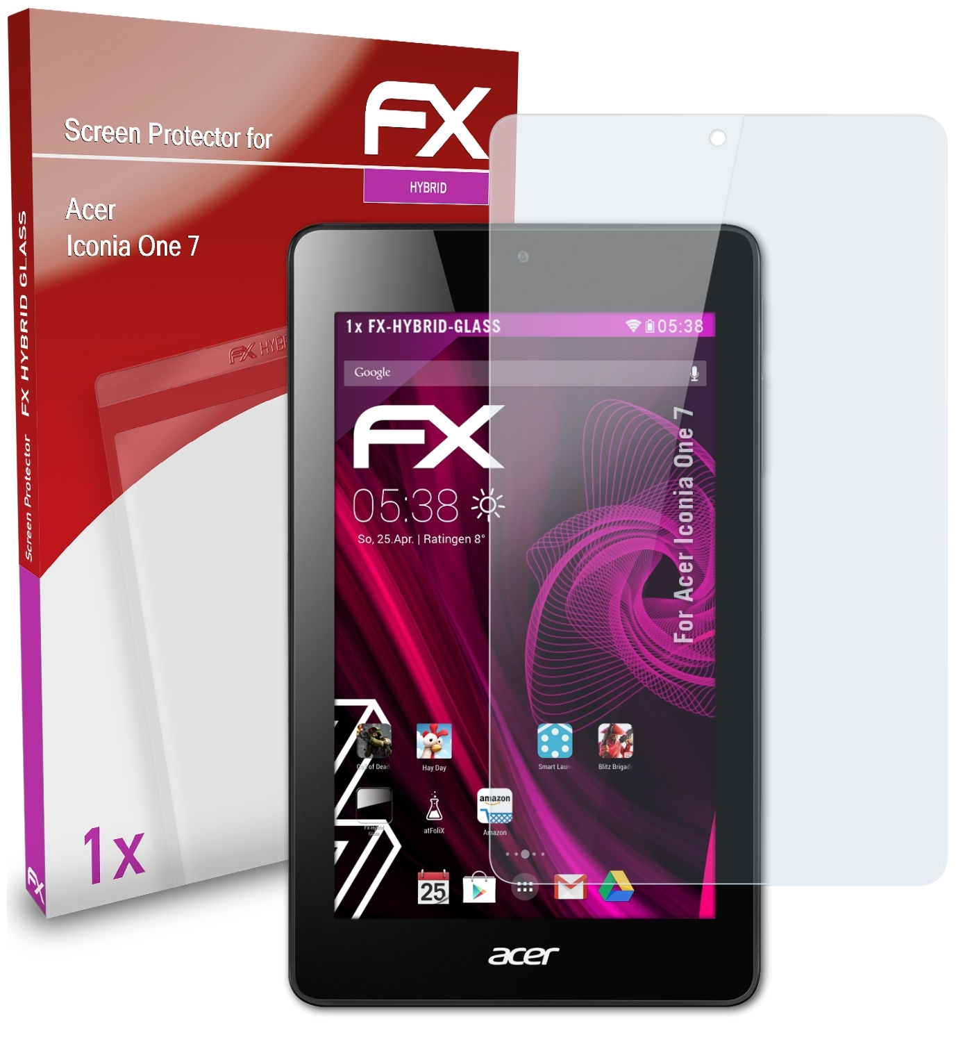 ATFOLIX FX-Hybrid-Glass Schutzglas(für Acer One Iconia 7)