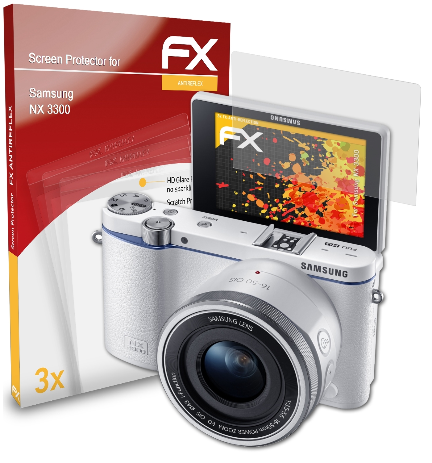 ATFOLIX 3x FX-Antireflex Displayschutz(für NX Samsung 3300)