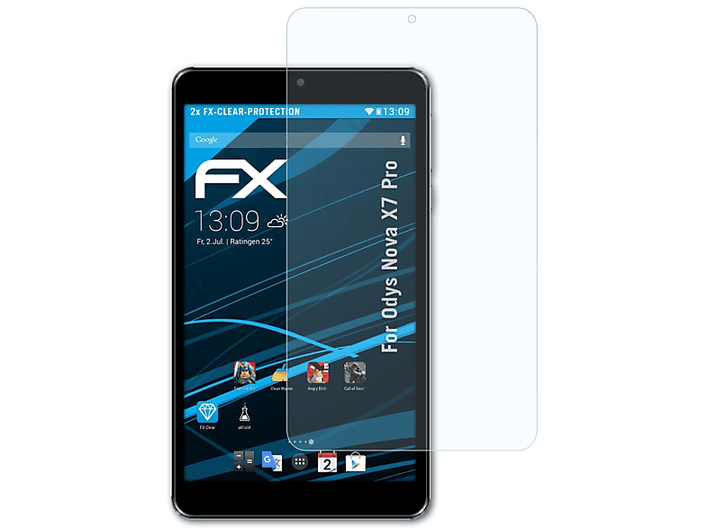 ATFOLIX 2x FX-Clear Displayschutz(für Odys Nova X7 Pro)