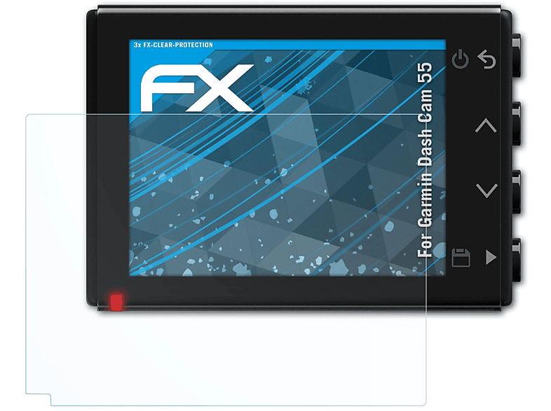 ATFOLIX 3x FX-Clear Dash Garmin 55) Cam Displayschutz(für
