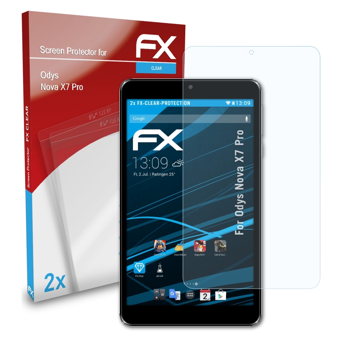 ATFOLIX 2x FX-Clear Odys X7 Nova Displayschutz(für Pro)