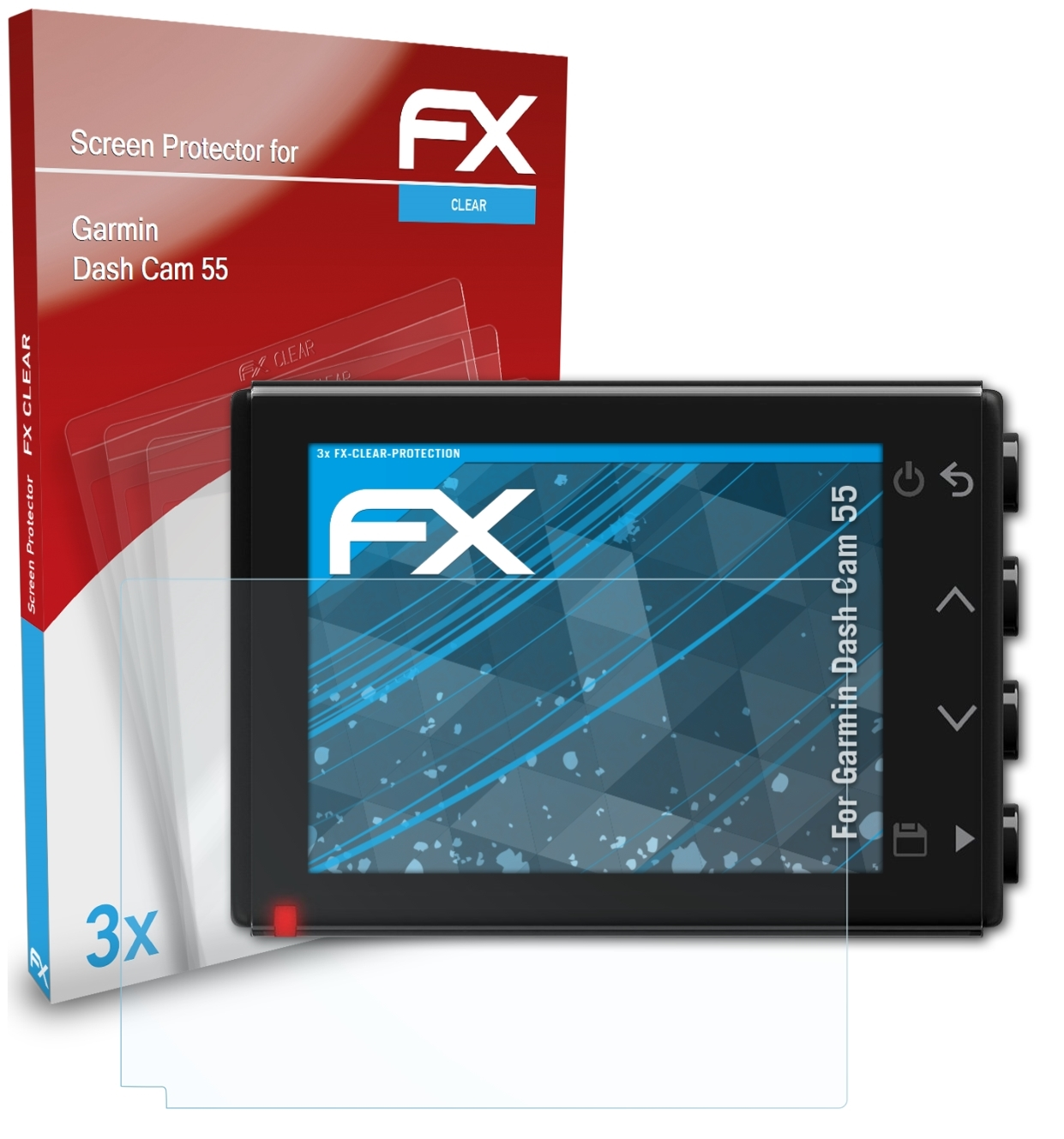 ATFOLIX 3x FX-Clear Dash Garmin 55) Cam Displayschutz(für