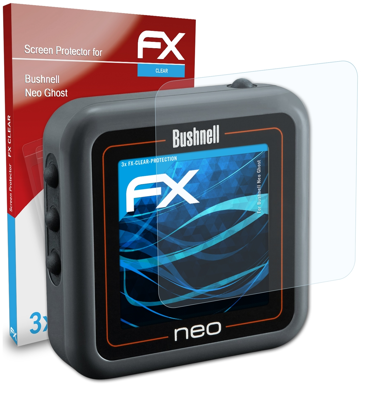 ATFOLIX 3x FX-Clear Displayschutz(für Bushnell Ghost) Neo