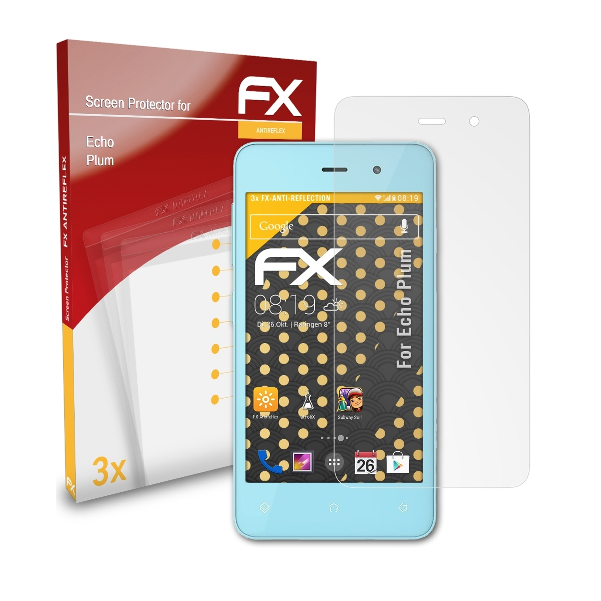 ATFOLIX 3x FX-Antireflex Displayschutz(für Echo Plum)