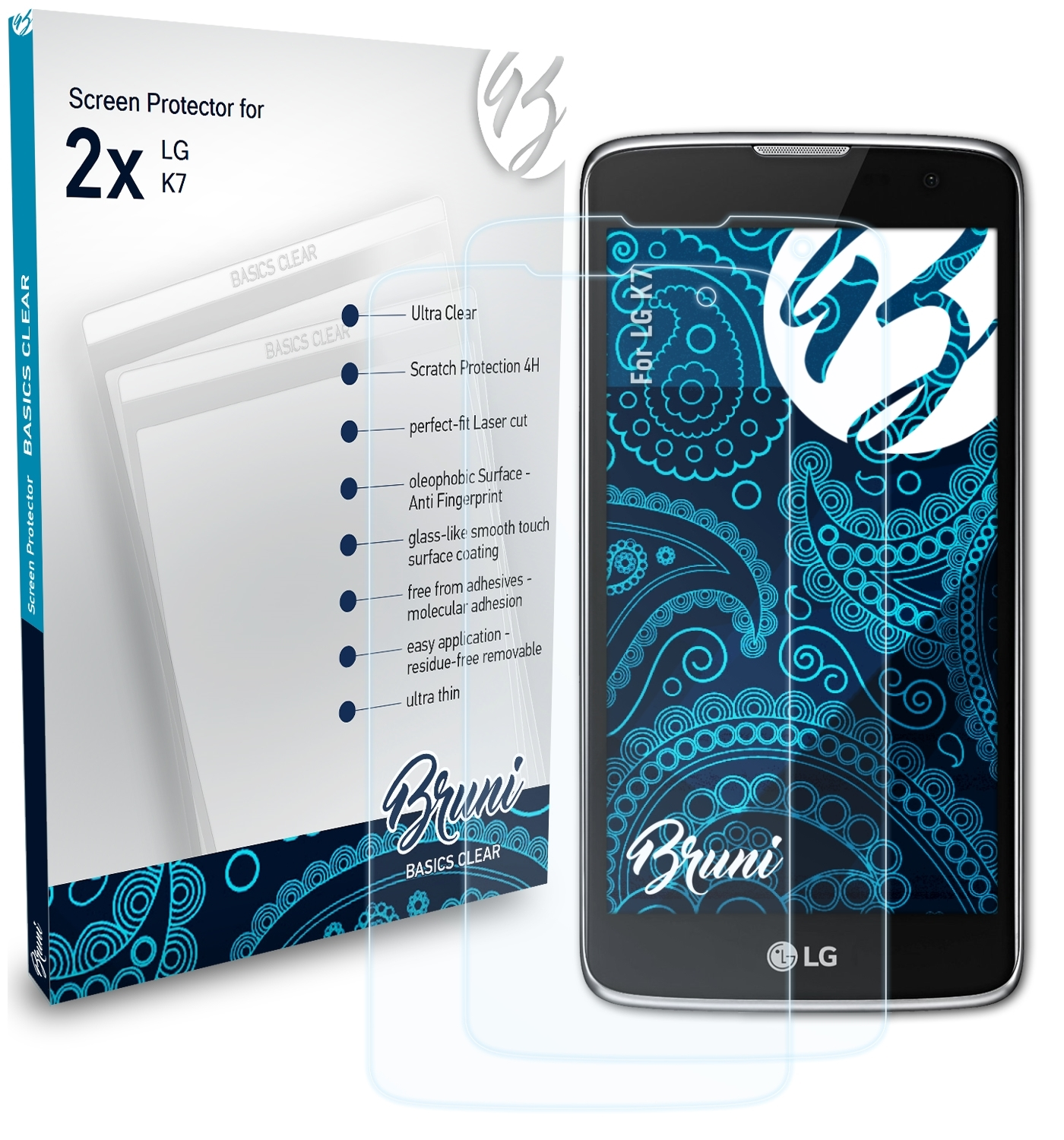 LG Basics-Clear 2x Schutzfolie(für K7) BRUNI