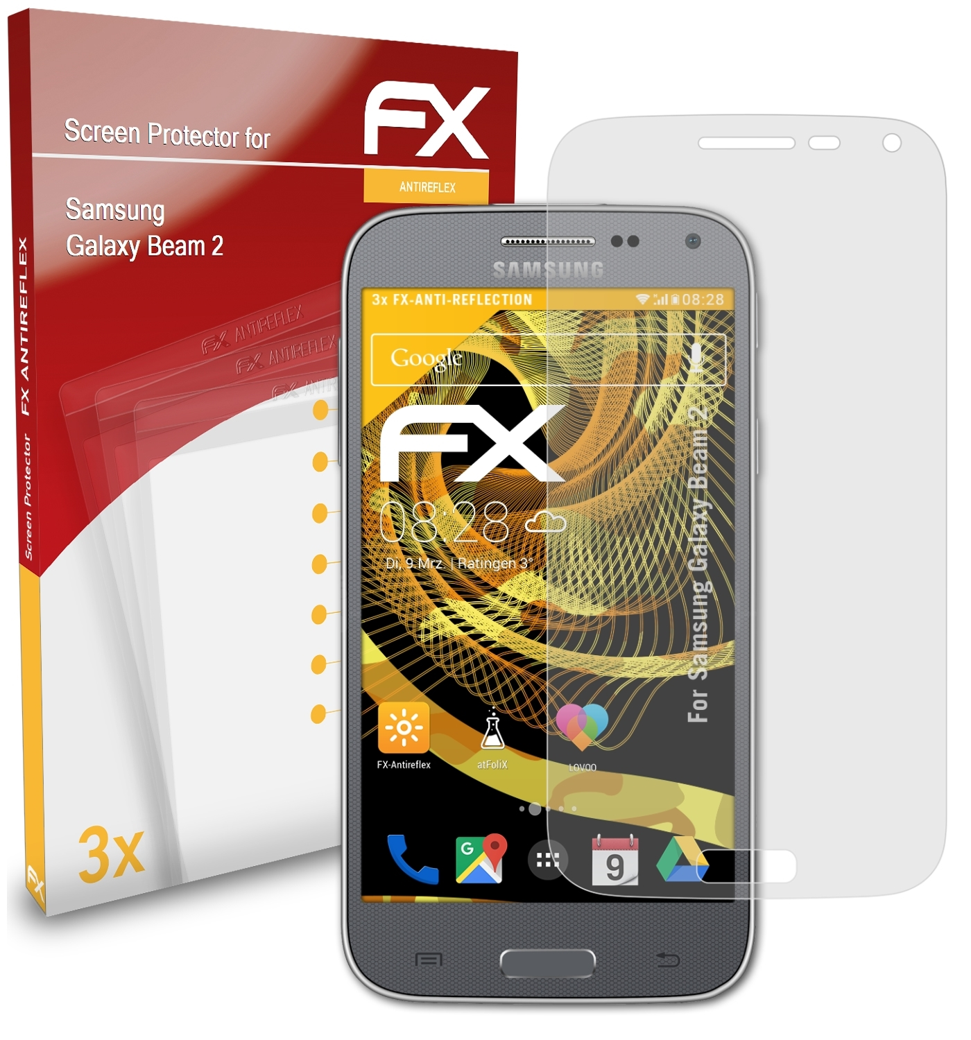 ATFOLIX 3x FX-Antireflex Displayschutz(für Samsung Galaxy 2) Beam
