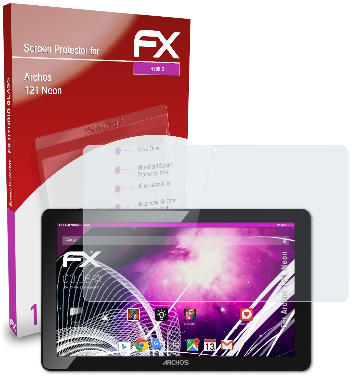 FX-Hybrid-Glass ATFOLIX 121 Archos Neon) Schutzglas(für