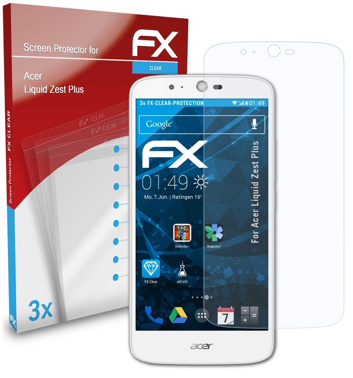 FX-Clear Liquid ATFOLIX 3x Acer Displayschutz(für Plus) Zest