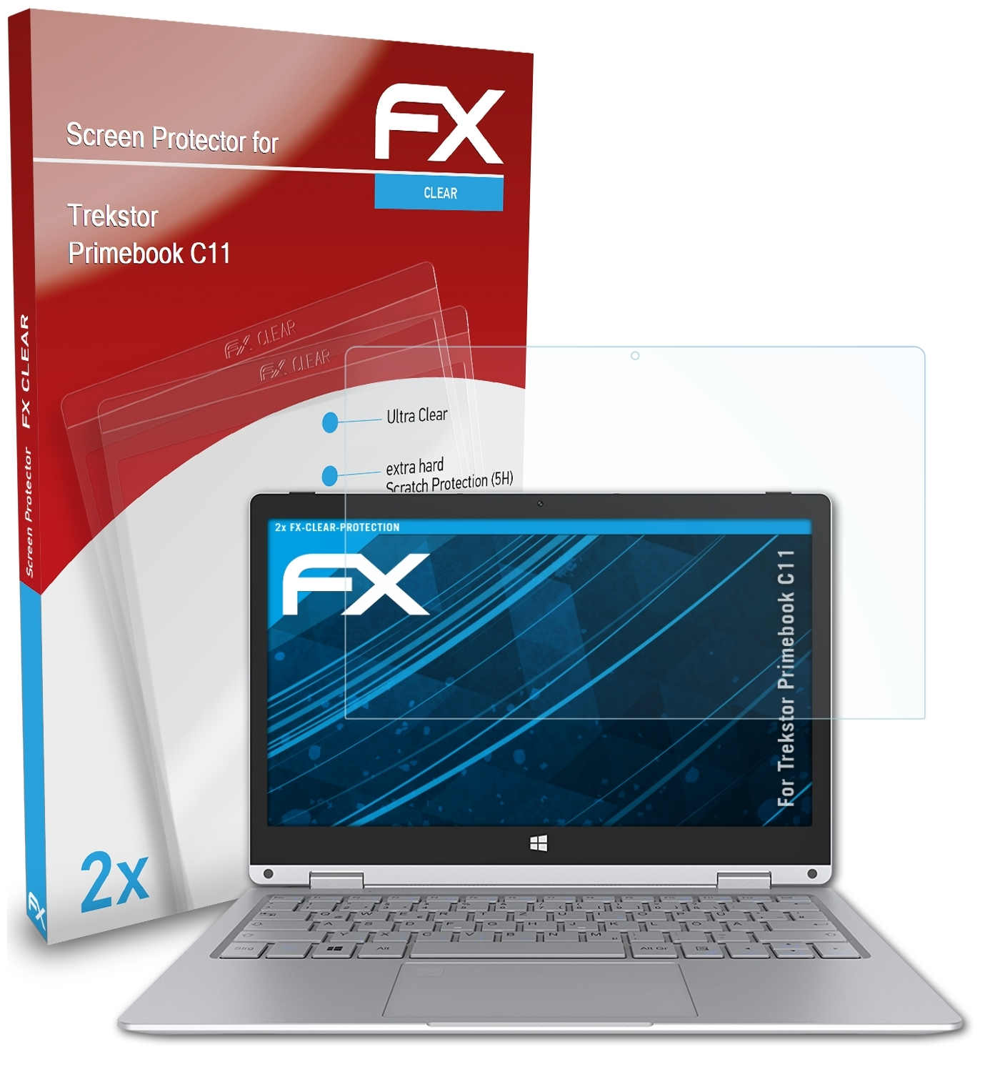 Trekstor ATFOLIX 2x Primebook FX-Clear Displayschutz(für C11)