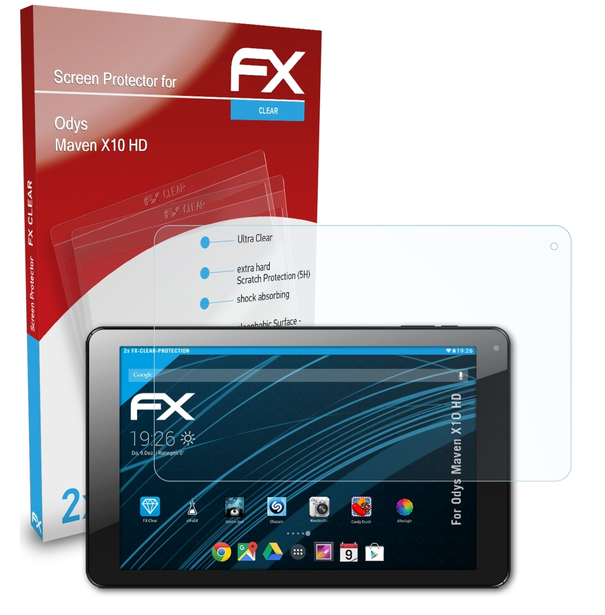 ATFOLIX 2x FX-Clear Maven HD) X10 Displayschutz(für Odys