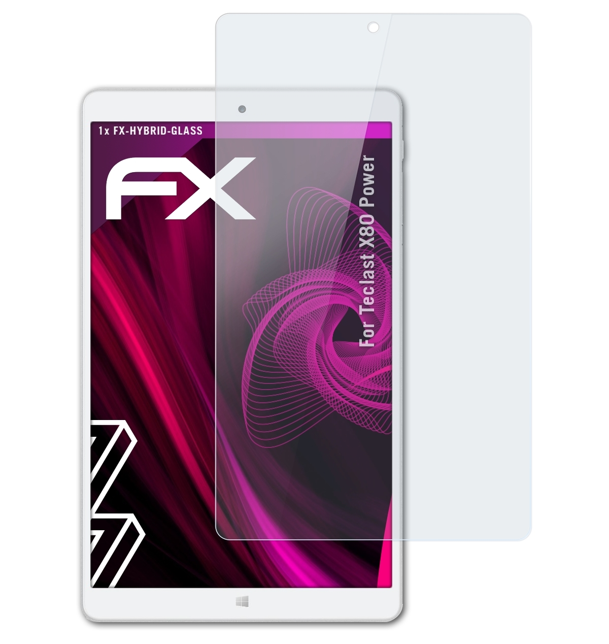 ATFOLIX FX-Hybrid-Glass X80 Power) Teclast Schutzglas(für