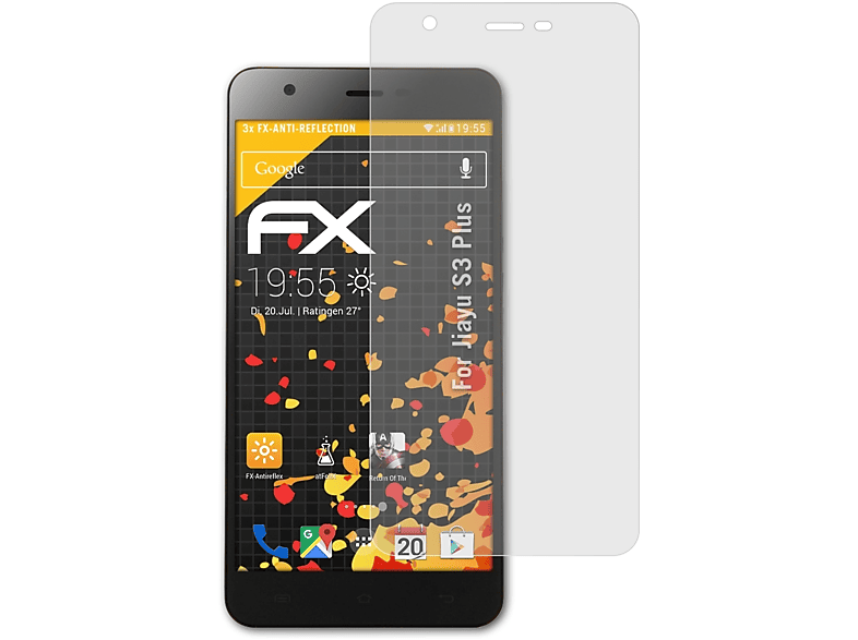 ATFOLIX 3x FX-Antireflex Plus) Displayschutz(für Jiayu S3