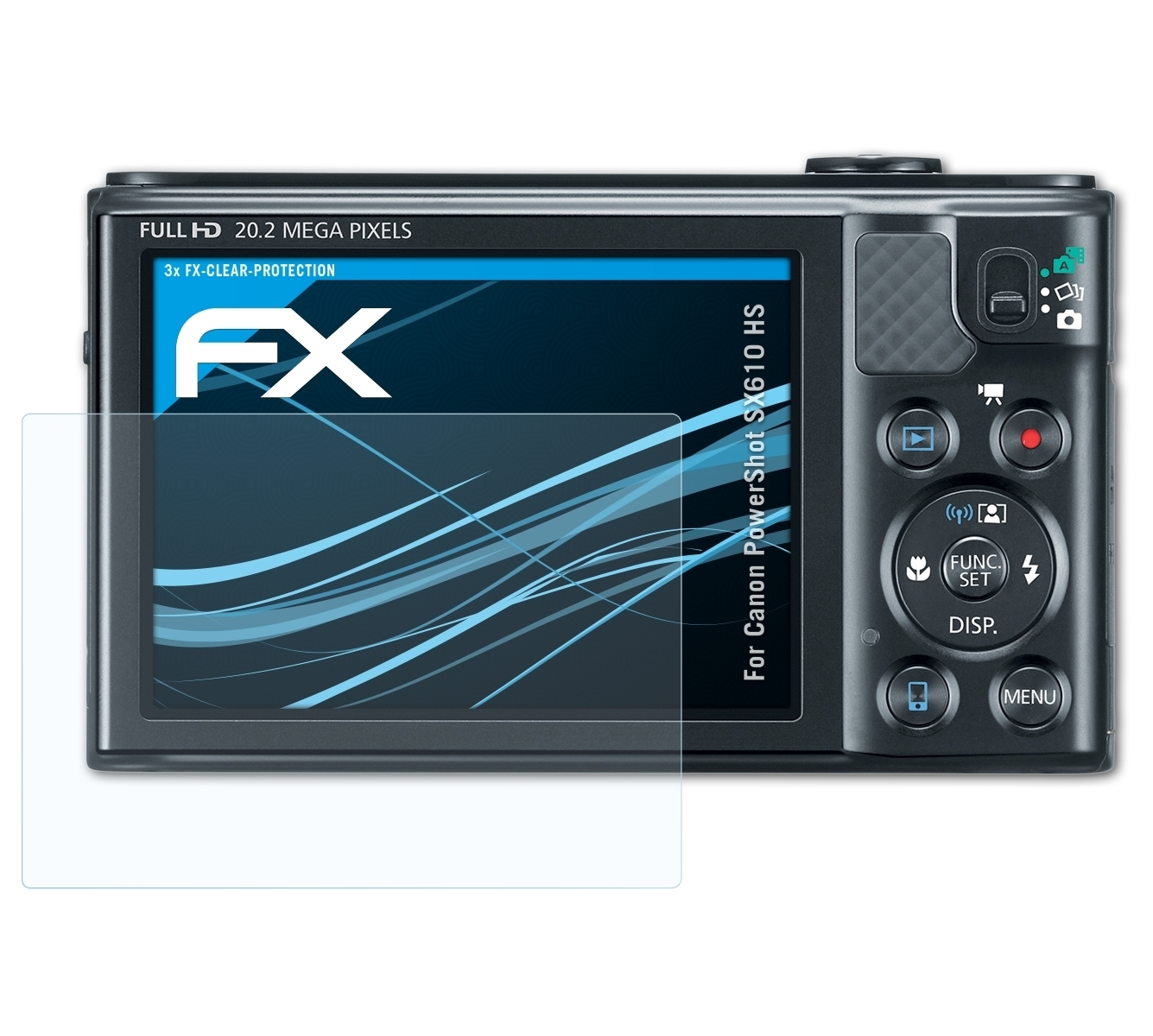 ATFOLIX 3x FX-Clear HS) Canon PowerShot Displayschutz(für SX610