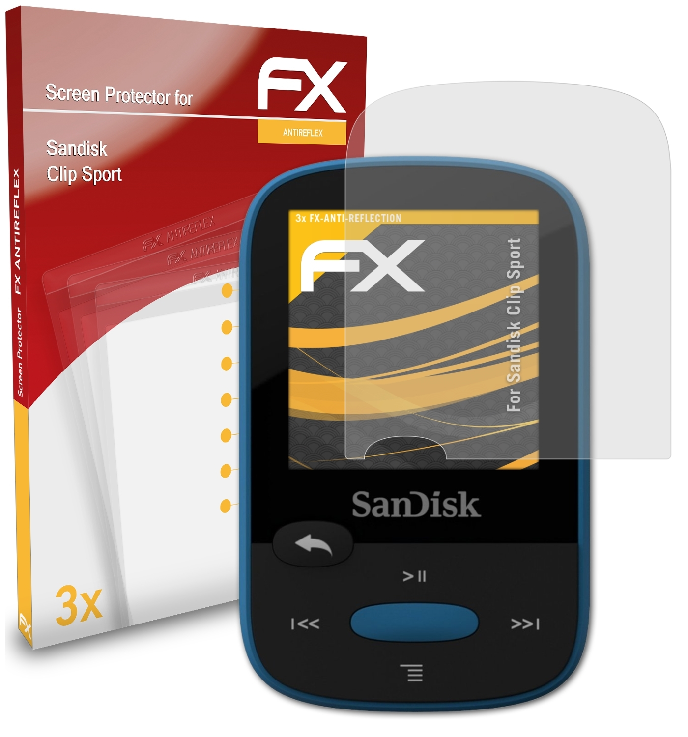 Clip Sport) FX-Antireflex ATFOLIX 3x Sandisk Displayschutz(für