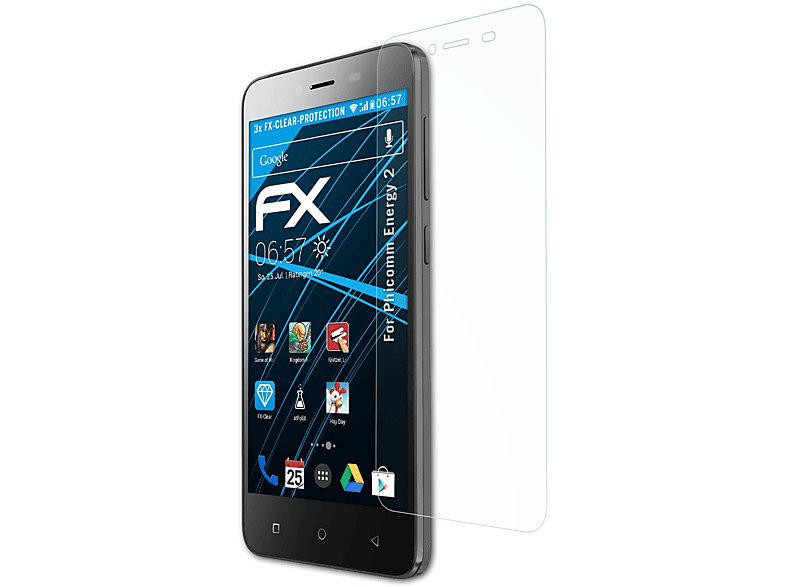 3x Displayschutz(für FX-Clear ATFOLIX Phicomm 2) Energy