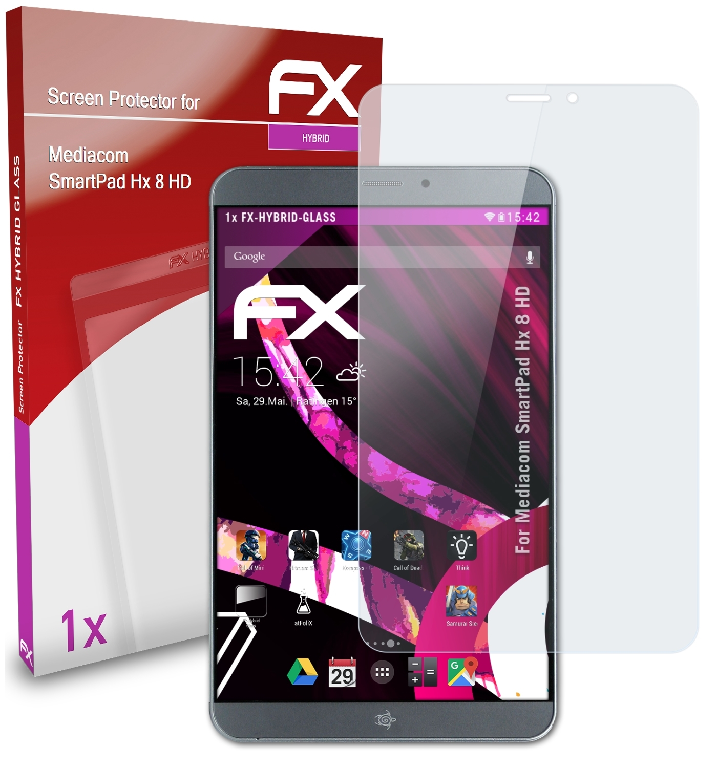 FX-Hybrid-Glass Schutzglas(für ATFOLIX 8 Hx SmartPad Mediacom HD)