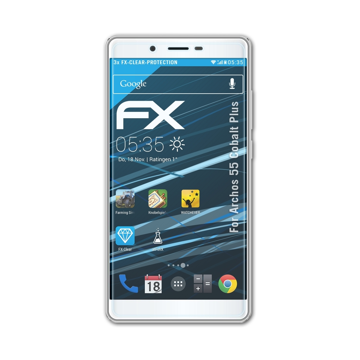 3x ATFOLIX FX-Clear Displayschutz(für Archos 55 Cobalt Plus)