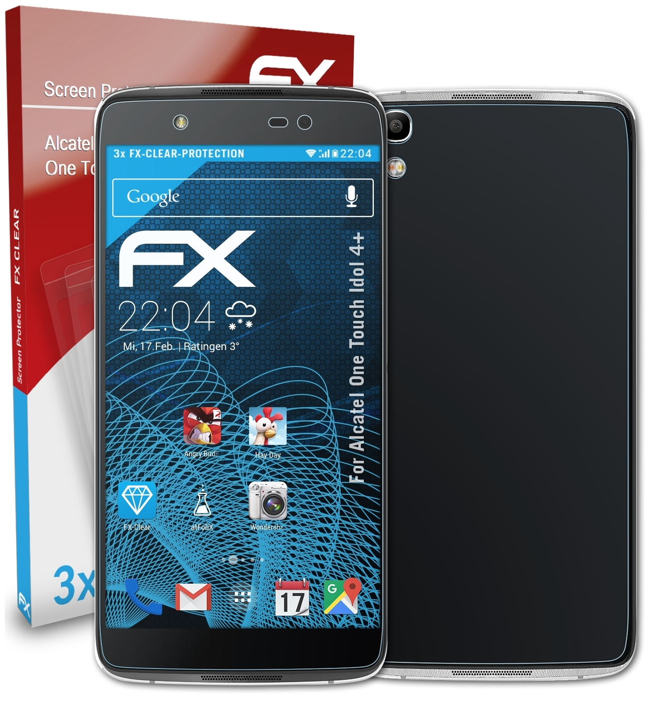 Displayschutz(für Touch 3x Idol FX-Clear Alcatel 4+) ATFOLIX One