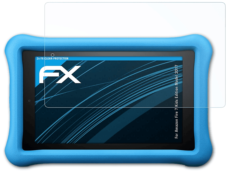 ATFOLIX 2x FX-Clear Displayschutz(für Amazon Fire 7 Kids Edition (Model 2017))