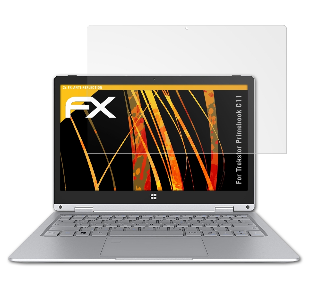 2x Trekstor C11) ATFOLIX FX-Antireflex Primebook Displayschutz(für