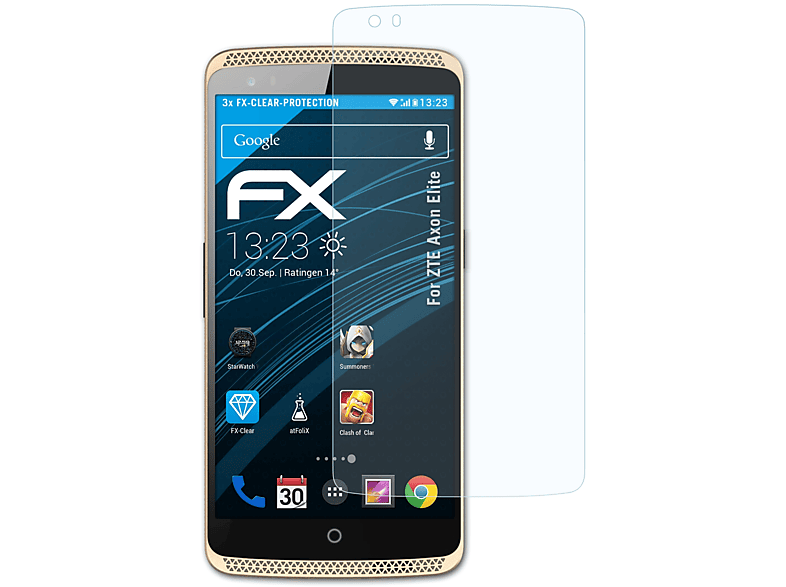 ATFOLIX 3x FX-Clear Displayschutz(für ZTE Elite) Axon