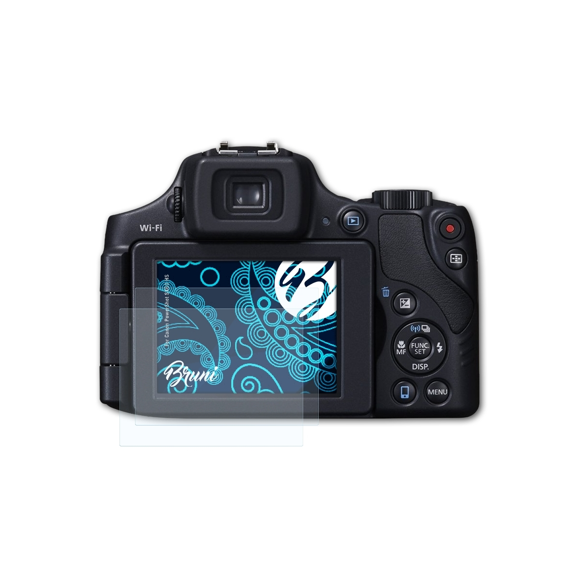 2x HS) Basics-Clear BRUNI Schutzfolie(für Canon PowerShot SX60