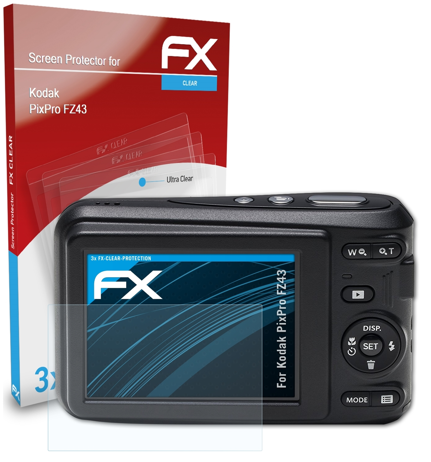 ATFOLIX 3x FX-Clear Displayschutz(für Kodak FZ43) PixPro