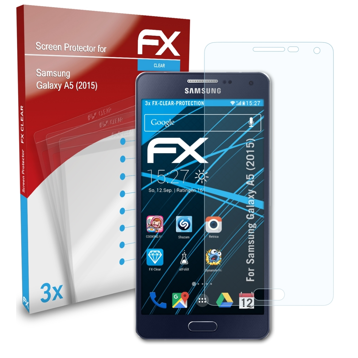 ATFOLIX 3x FX-Clear Displayschutz(für Samsung A5 Galaxy (2015))