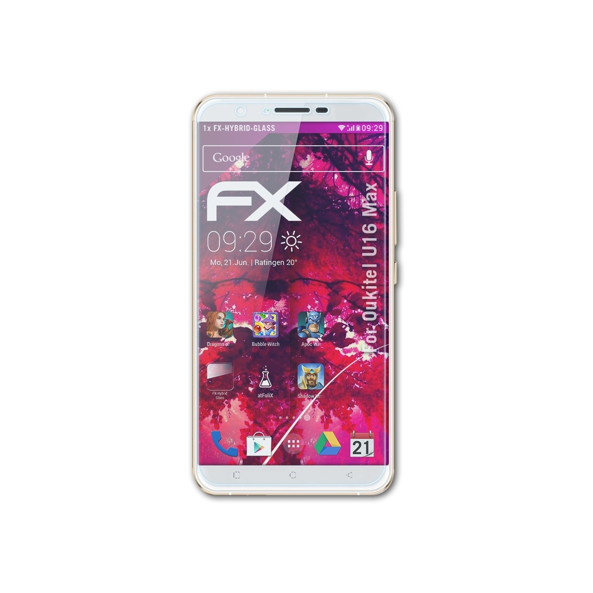 ATFOLIX FX-Hybrid-Glass Oukitel Max) Schutzglas(für U16