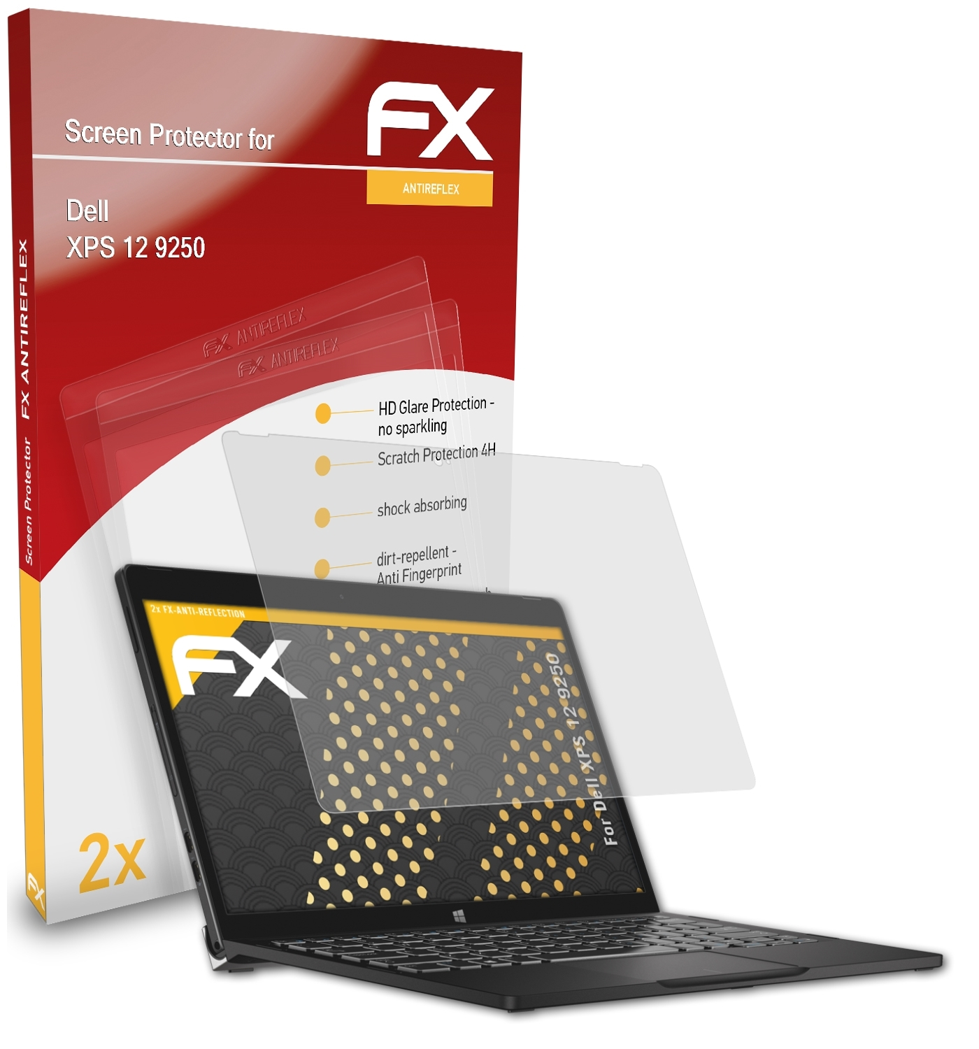 12 Dell 2x XPS (9250)) Displayschutz(für FX-Antireflex ATFOLIX