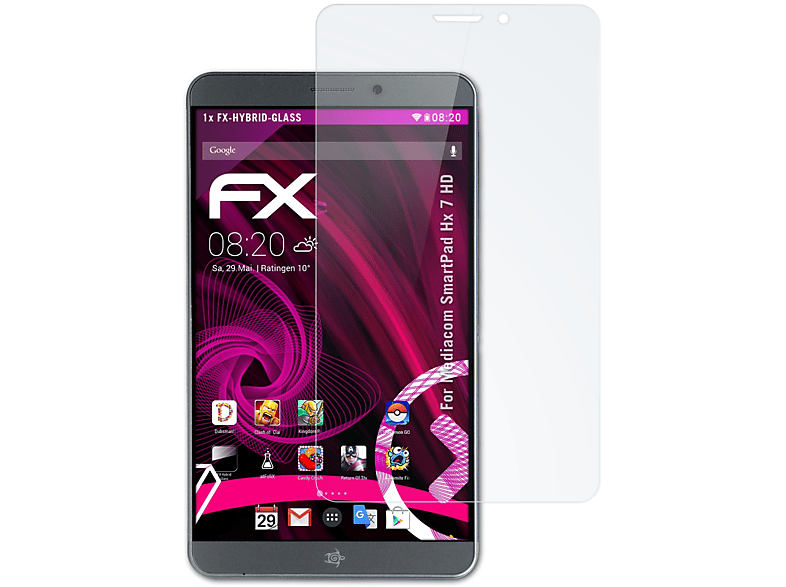 ATFOLIX FX-Hybrid-Glass Schutzglas(für Mediacom SmartPad HD) 7 Hx