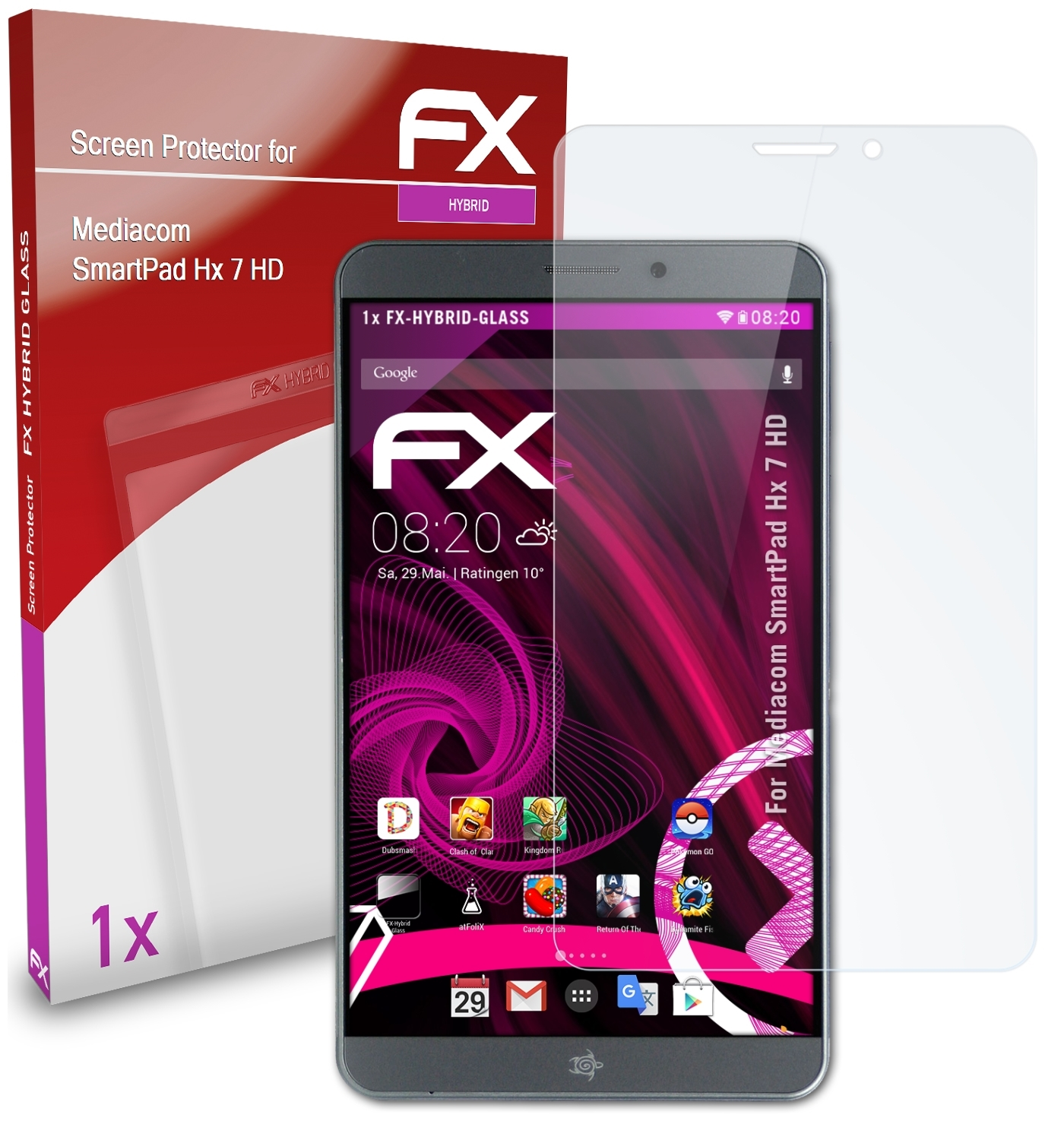 ATFOLIX Schutzglas(für SmartPad 7 Hx Mediacom HD) FX-Hybrid-Glass