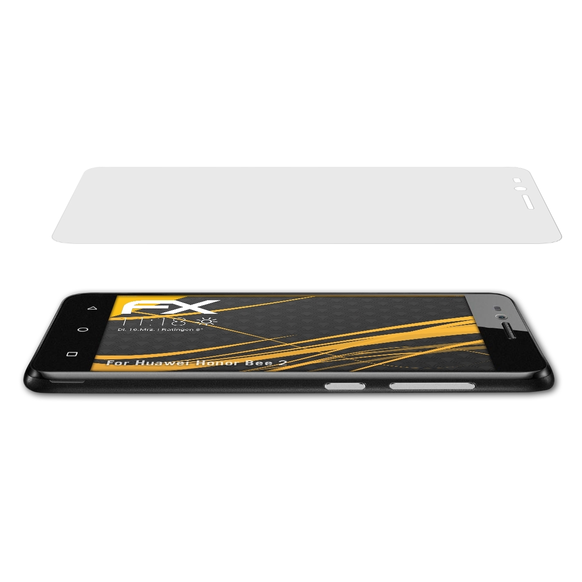 ATFOLIX 3x 2) Huawei Displayschutz(für FX-Antireflex Honor Bee