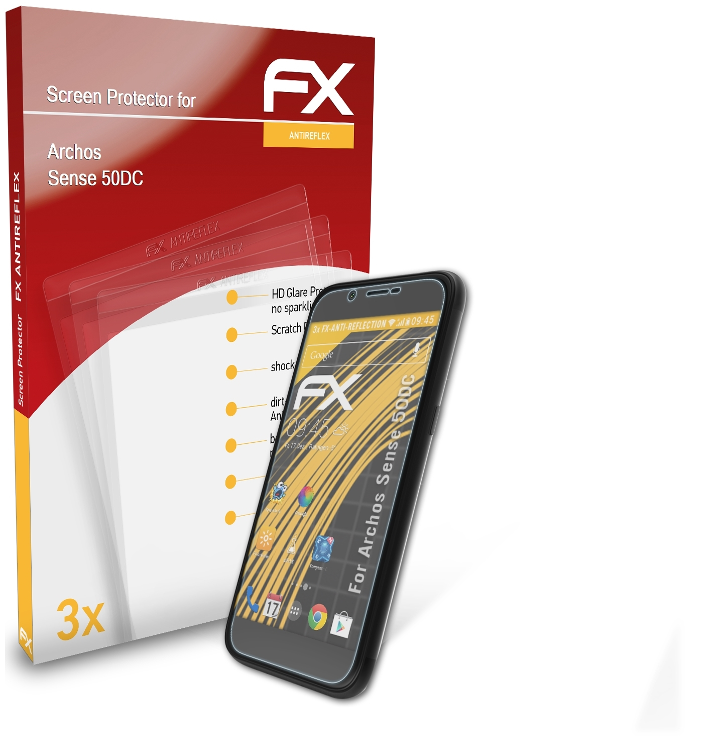 Displayschutz(für 50DC) Archos FX-Antireflex Sense ATFOLIX 3x