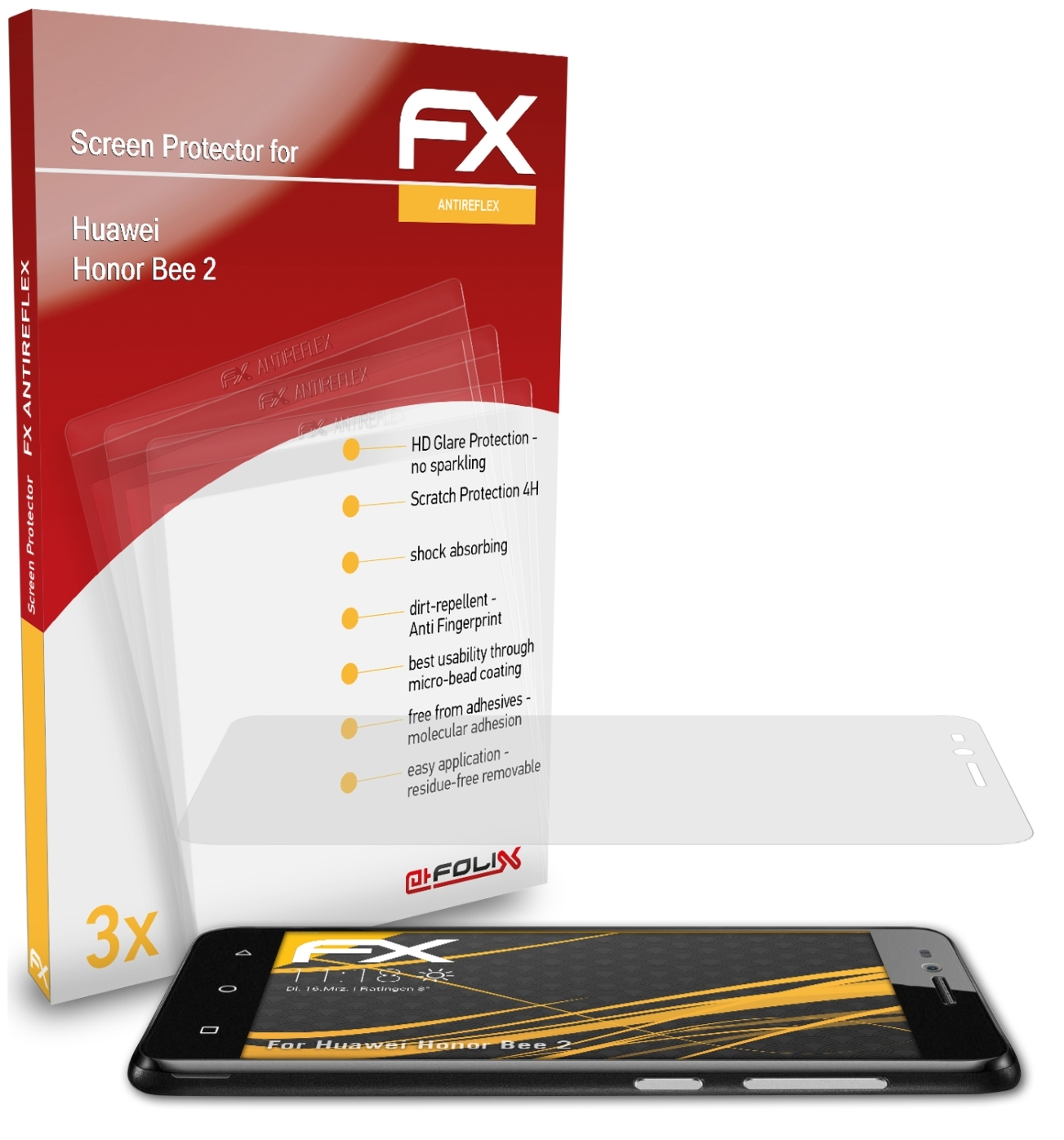 ATFOLIX 3x FX-Antireflex Huawei Displayschutz(für 2) Honor Bee