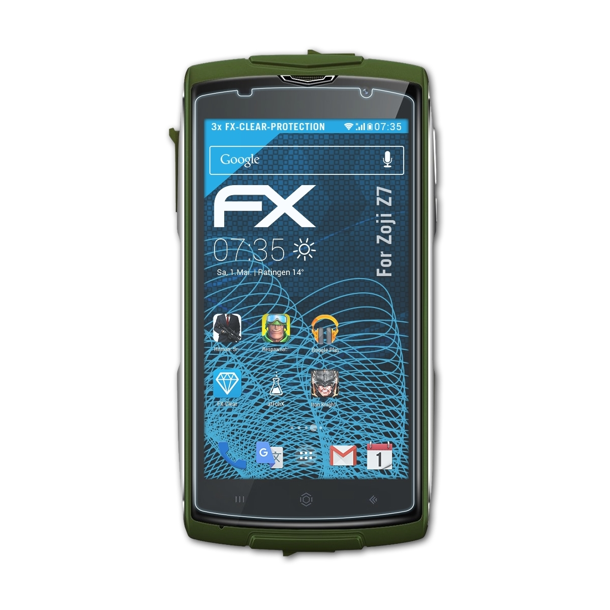 ATFOLIX 3x FX-Clear Displayschutz(für Zoji Z7)