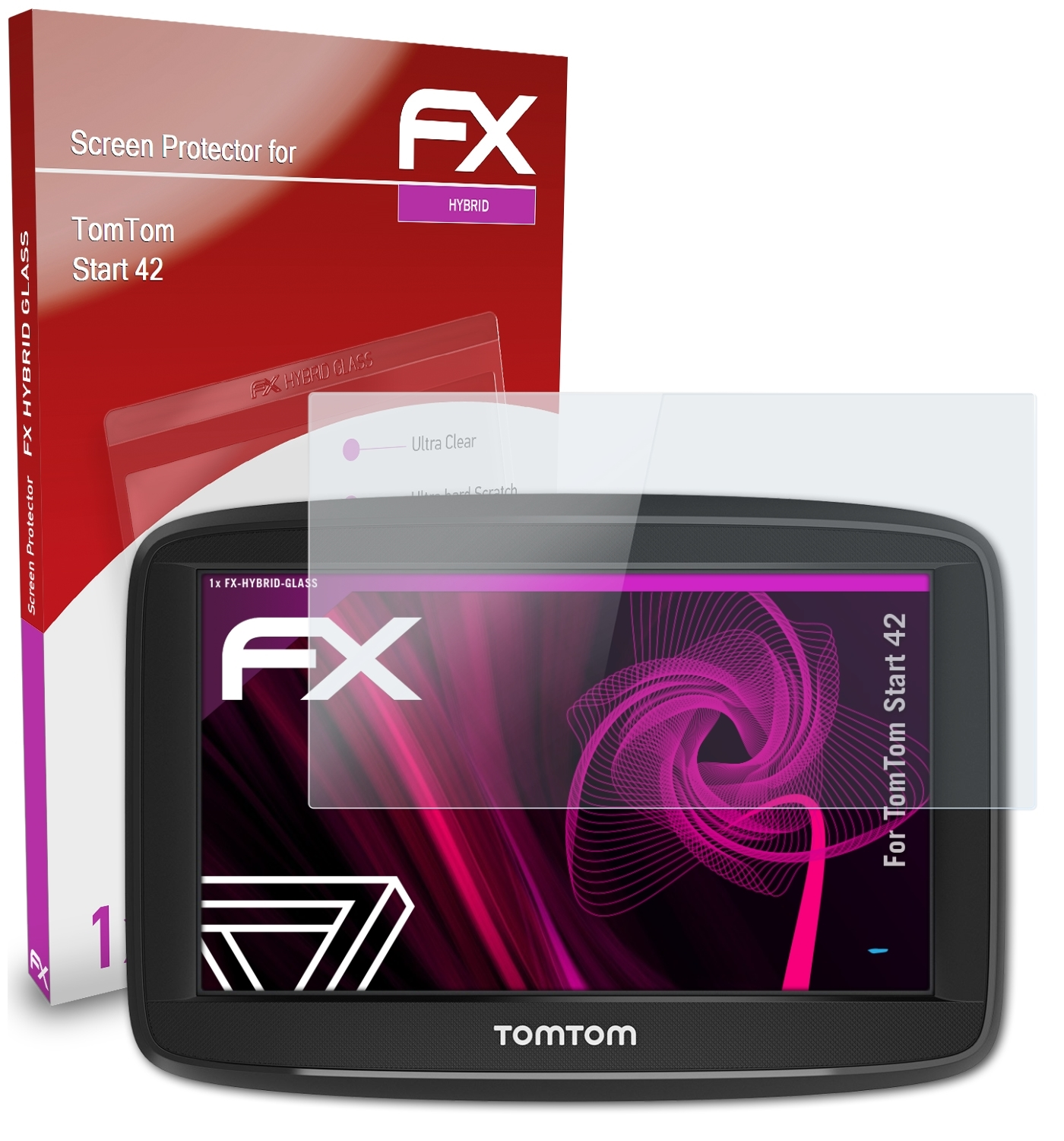 TomTom FX-Hybrid-Glass ATFOLIX Schutzglas(für 42) Start