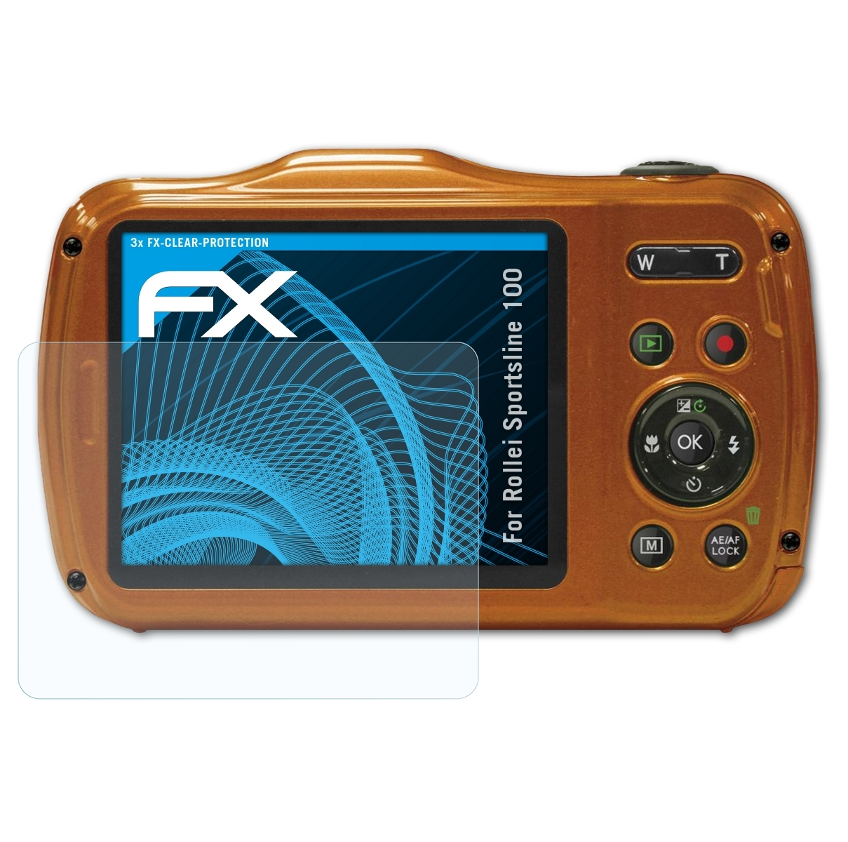 ATFOLIX Rollei 3x FX-Clear Sportsline Displayschutz(für 100)