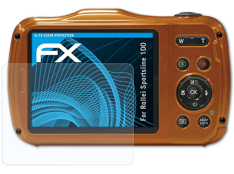 ATFOLIX 3x FX-Clear Displayschutz(für Rollei Sportsline 100)