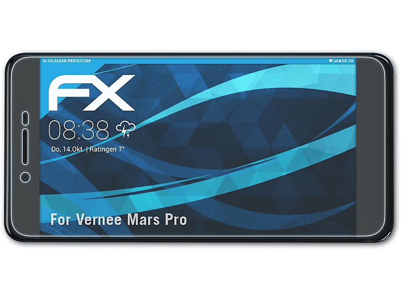 ATFOLIX 3x FX-Clear Displayschutz(für Vernee Mars Pro)