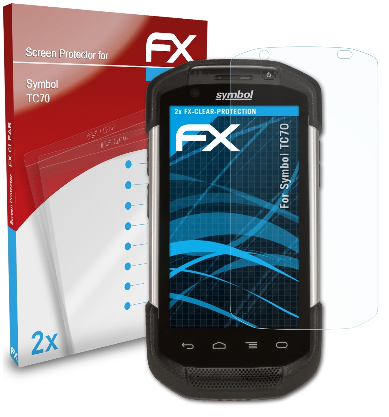 ATFOLIX 2x FX-Clear Displayschutz(für Symbol TC70)