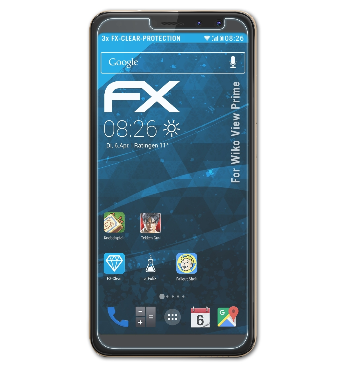 Prime) View FX-Clear 3x Wiko Displayschutz(für ATFOLIX