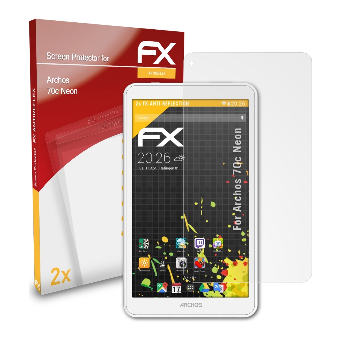 2x 70c Displayschutz(für Neon) FX-Antireflex Archos ATFOLIX