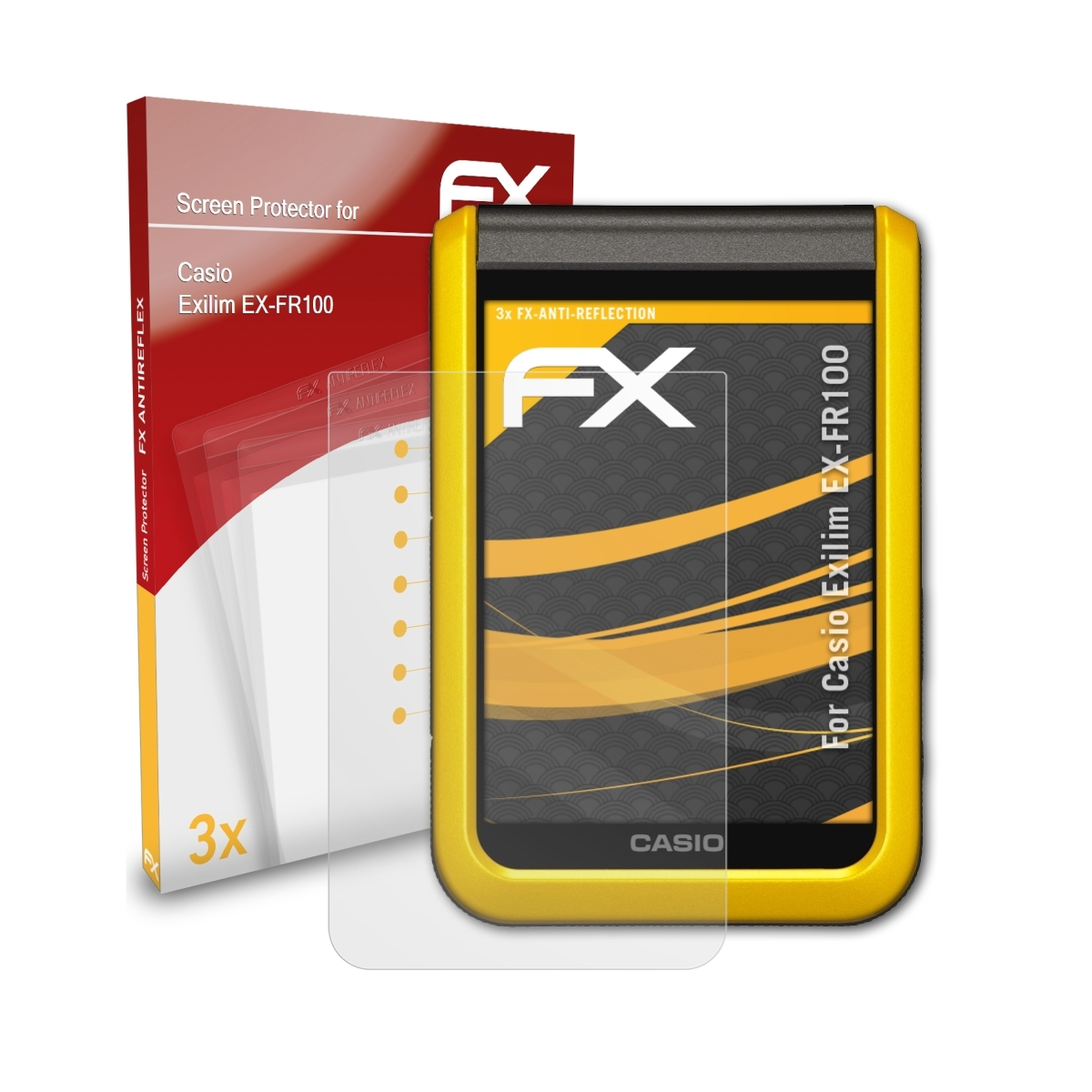 ATFOLIX 3x FX-Antireflex EX-FR100) Exilim Casio Displayschutz(für