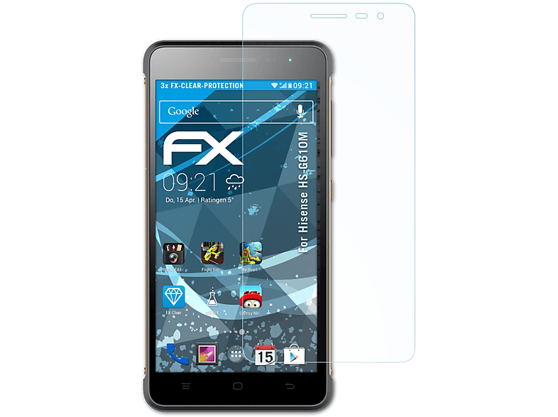 ATFOLIX 3x FX-Clear Displayschutz(für Hisense HS-G610M)