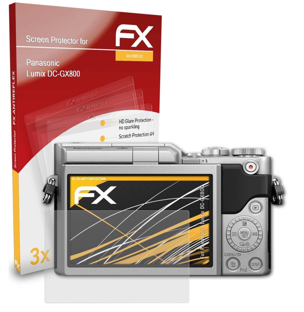 3x Displayschutz(für Panasonic DC-GX800) FX-Antireflex Lumix ATFOLIX